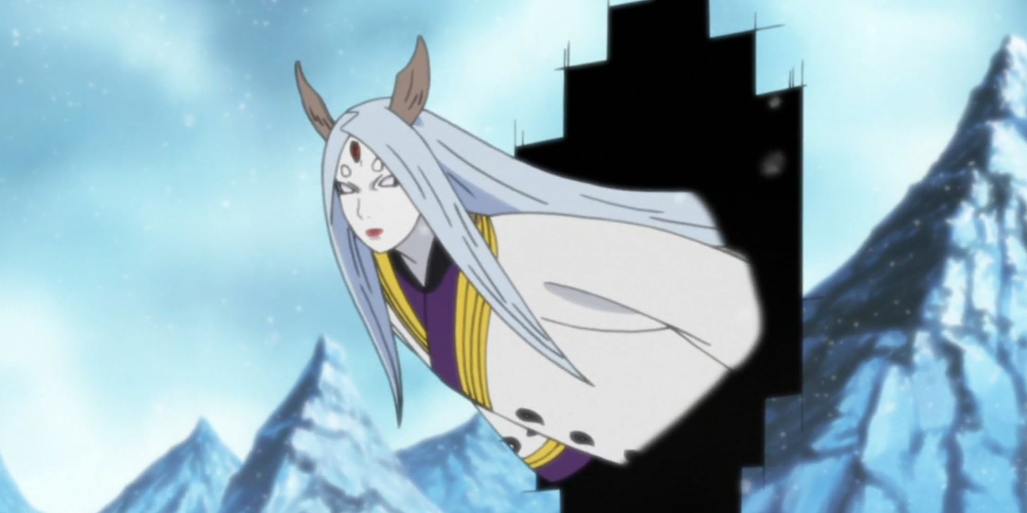 Kaguya coming from a dimensional rift in Naruto