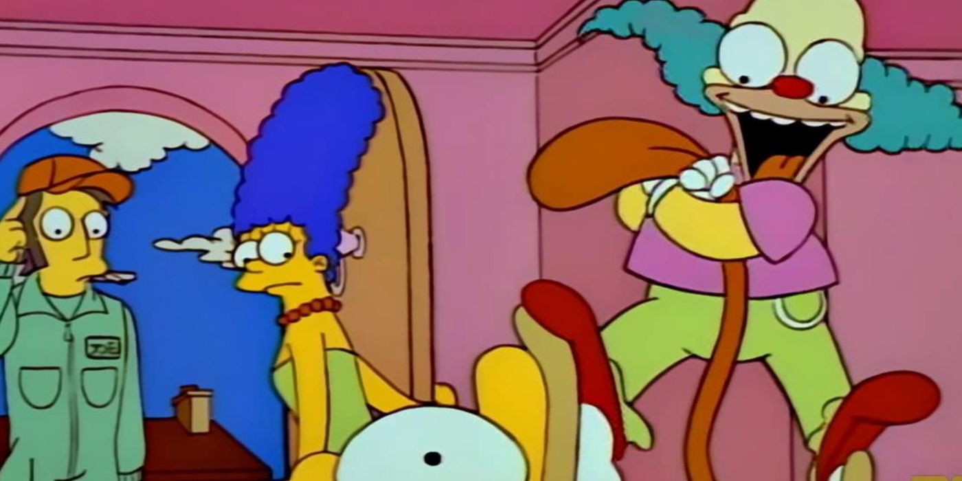 Boneca Krusty atacando Homer em Os Simpsons