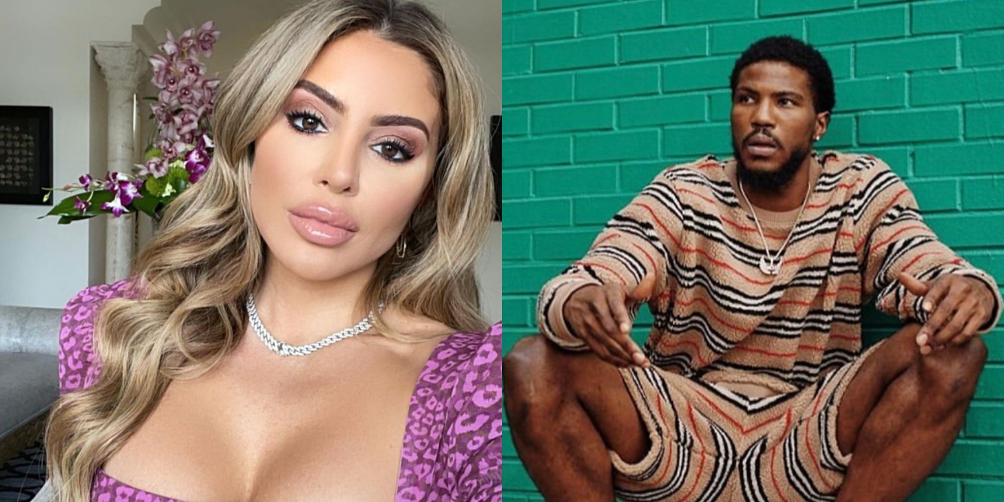 Larsa Pippen, Malik Beasley Pose in Front of Christmas Tree Together