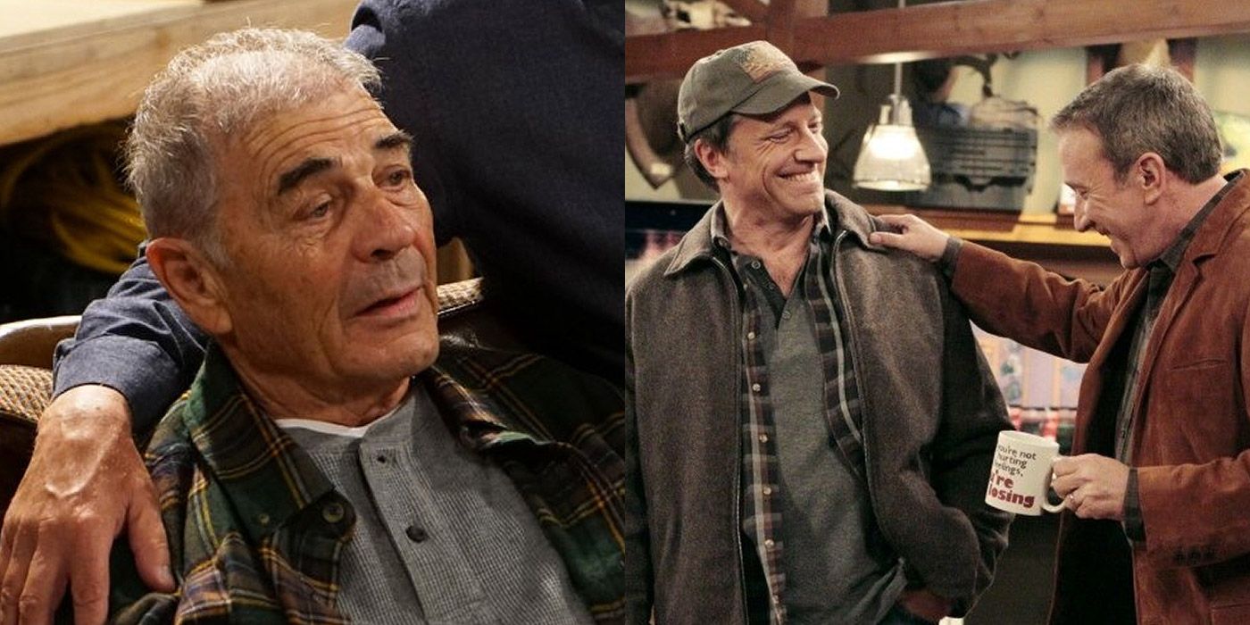 Split image of Bud, Jim and Mike Baxter from Last Man Standing