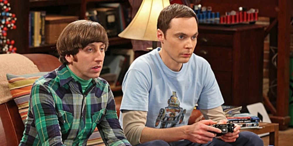 Howard and Sheldon play video games in The Big Bang Theory