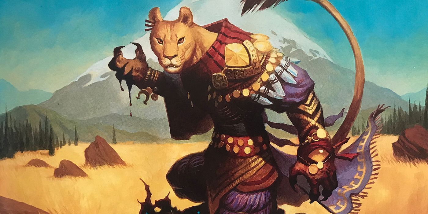 Artwork of a Leonin in Dungeons and Dragons Theros
