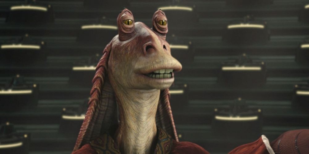 Jar Jar Binks at the senate in Star Wars
