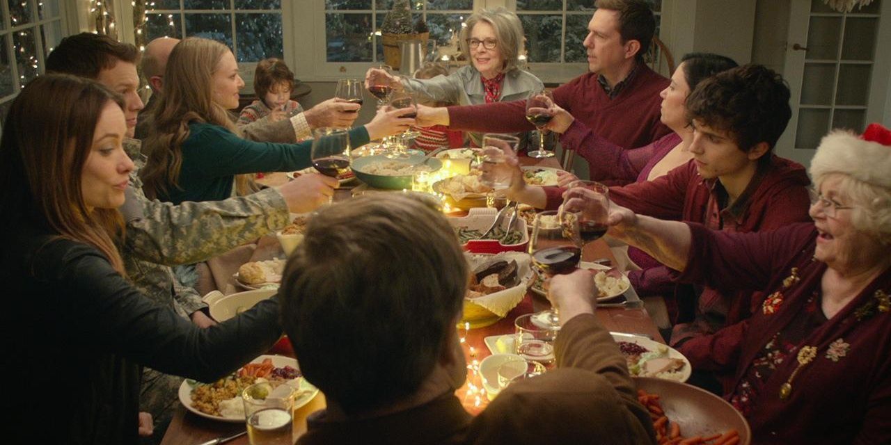 The Coopers gather for a Christmas dinner in the film Love the Coopers.