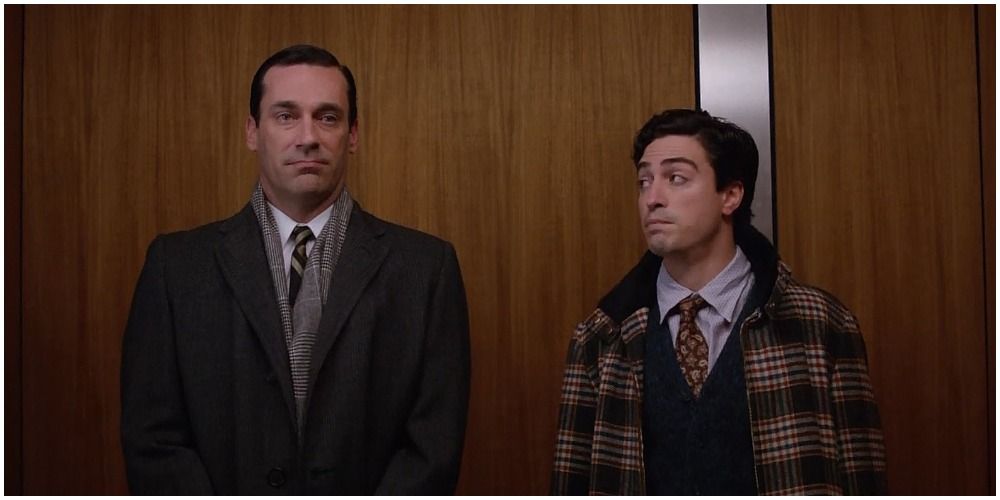 Don and Ginsberg in an elevator in Mad Men