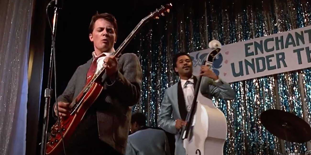 Marty McFly playing Johnny B Goode