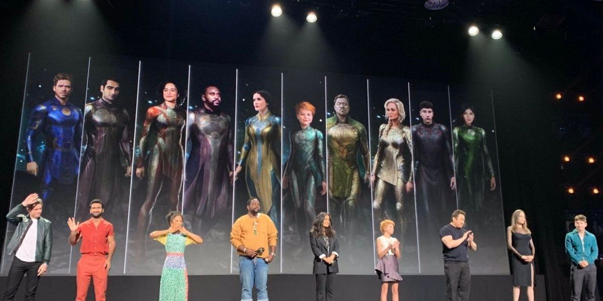 The cast of Marvel's Eternals at D23 Expo in Anaheim 2019