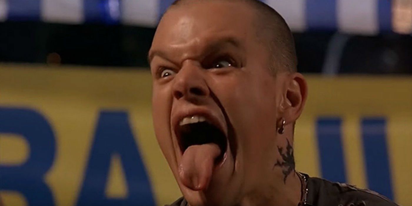 Matt Damon sticking his tongue out in EuroTrip