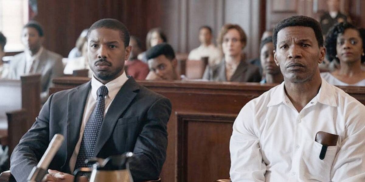 Michael B. Jordan and Jamie Foxx in Just Mercy