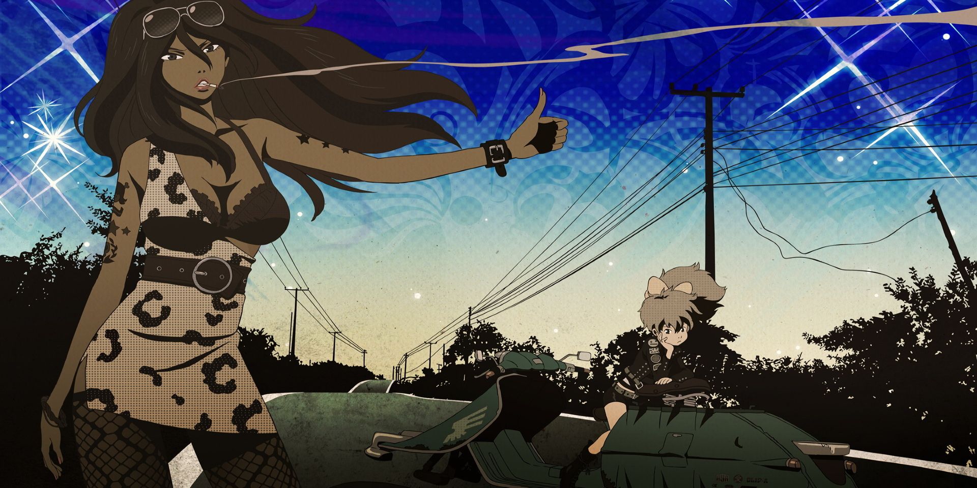 Art from the Michiko and Hatchin anime series.
