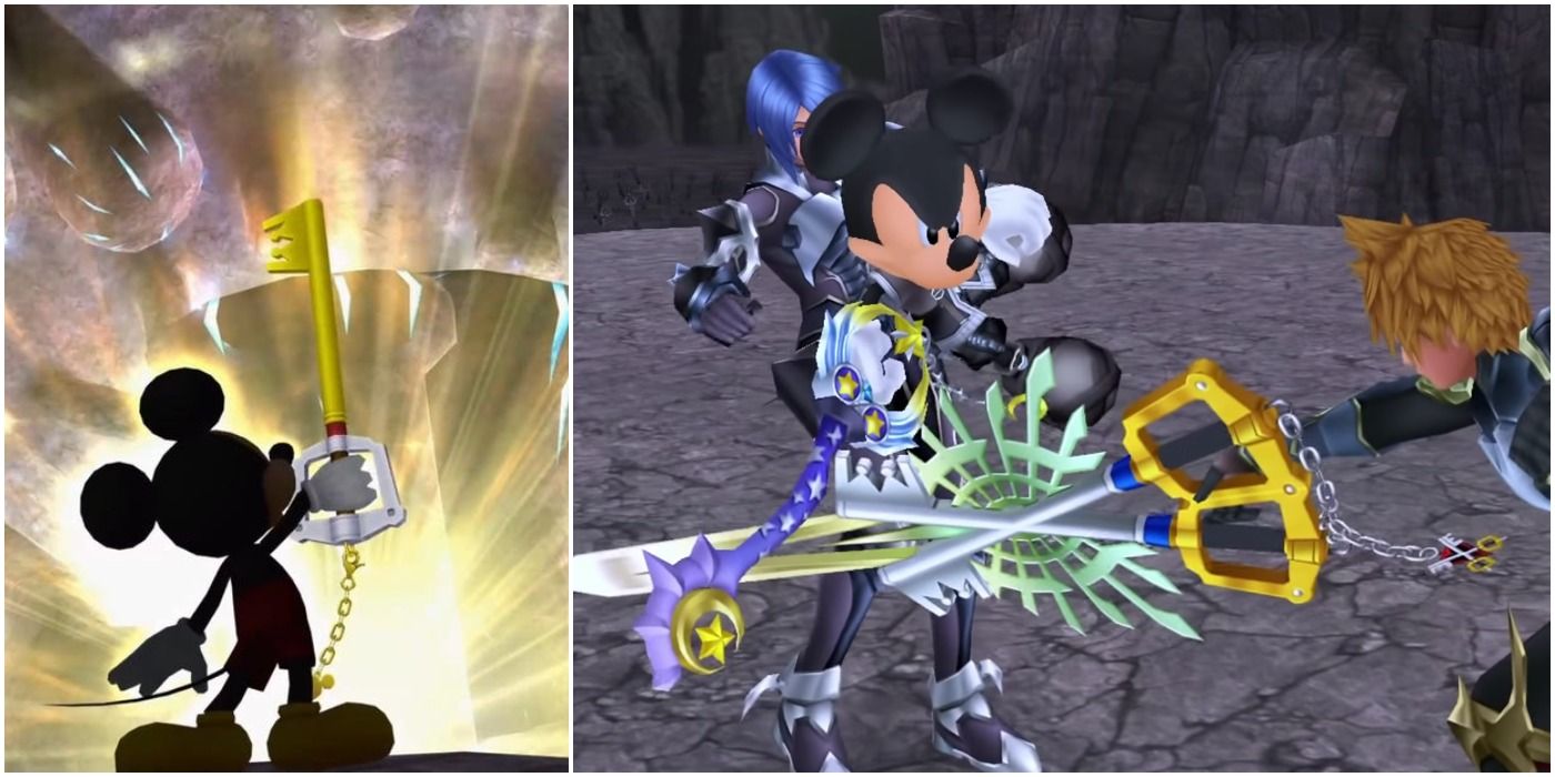 Mickey seals Kingdom Hearts and protects Aqua