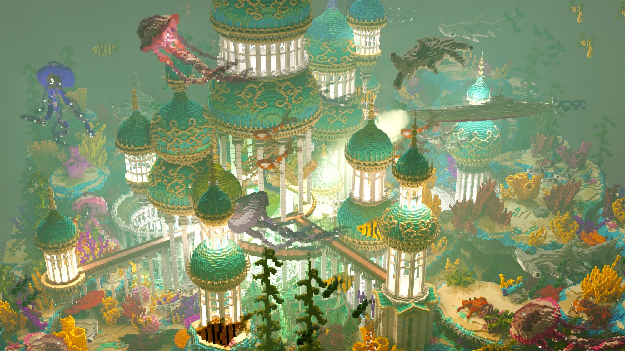 Minecraft Build Ideas Underwater Wonderland Castle and Sea Creatures