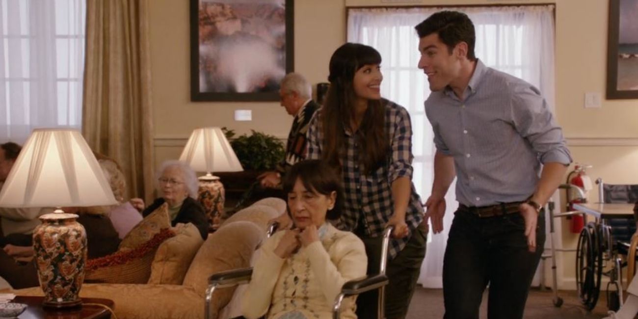 Cece and Schmidt in the New Girl episode "Backslide."