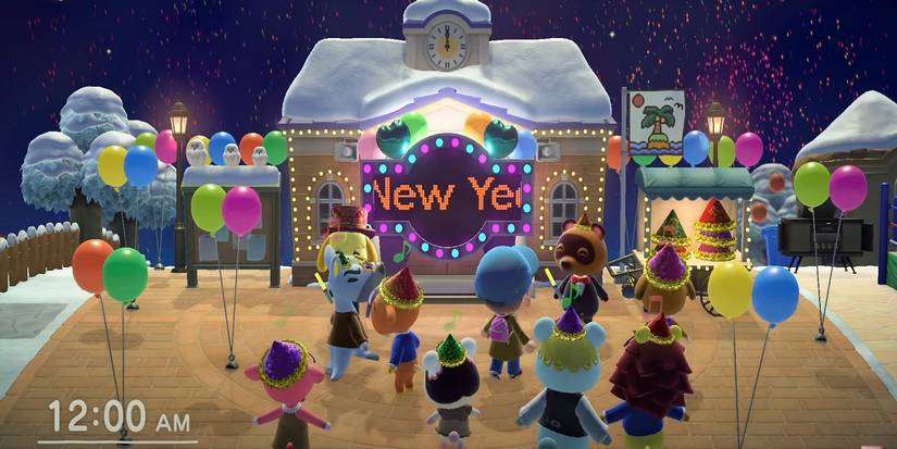 New Year display during Countdown event in Animal Crossing New Horizons