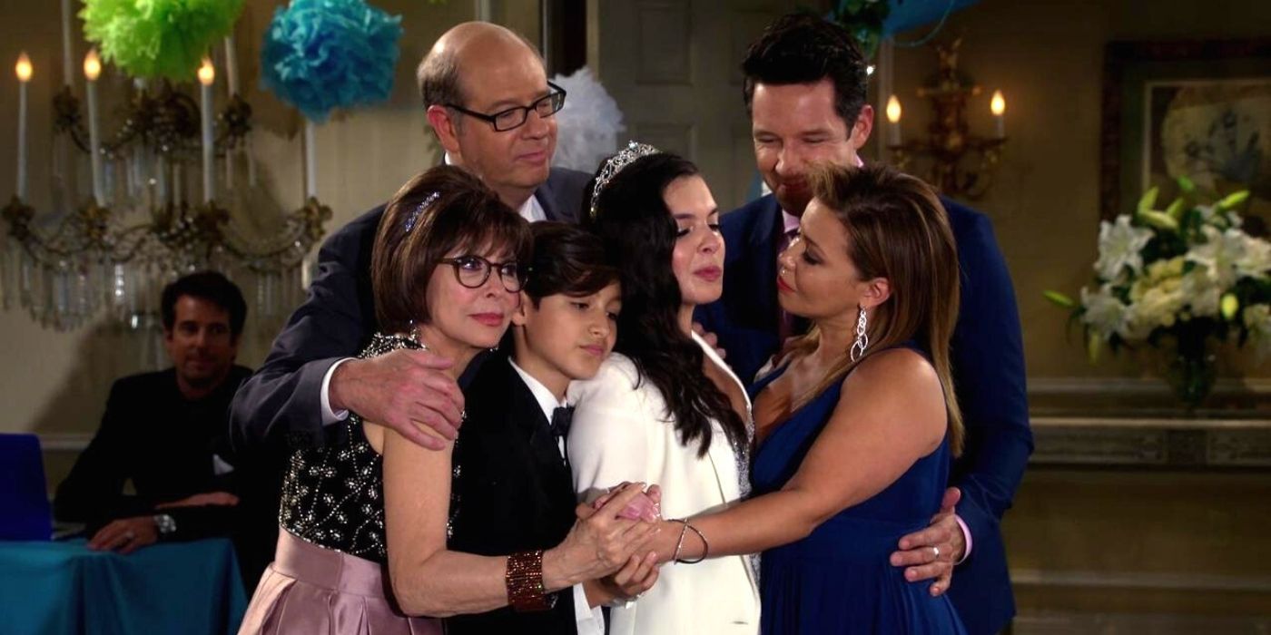 One Day At A Time cast at Elena's Quince hugging