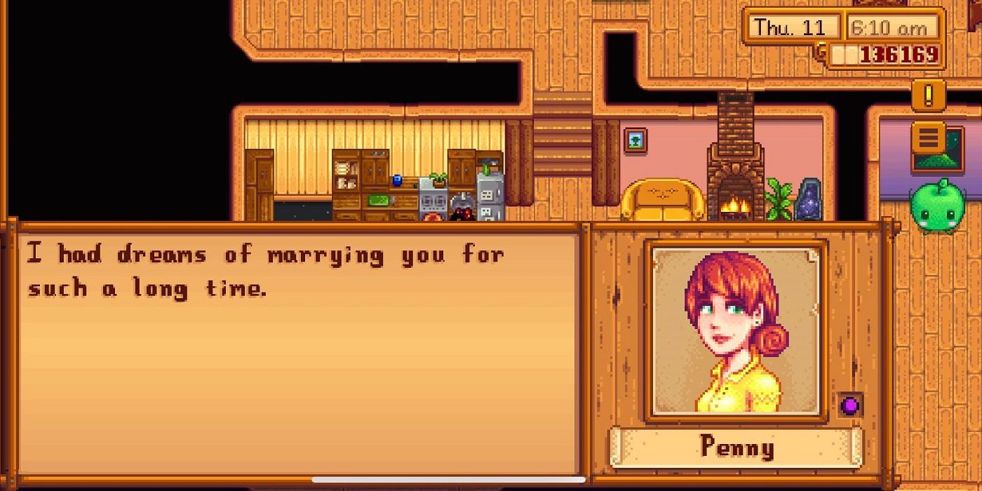 Penny talking to the player in Stardew Valley