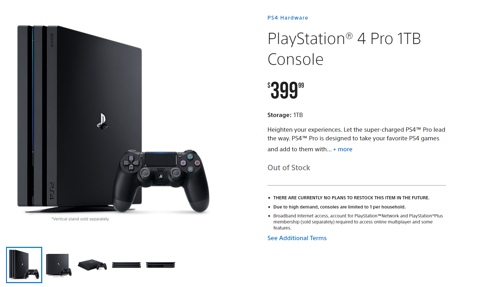 PlayStation 4 Pro Out Of Stock PS Direct