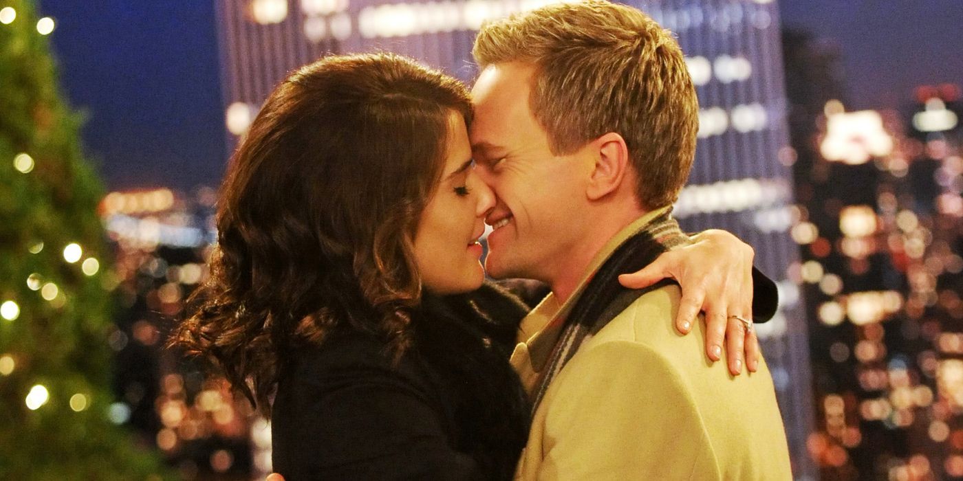 Robin and barney kissing in How I Met Your Mother.