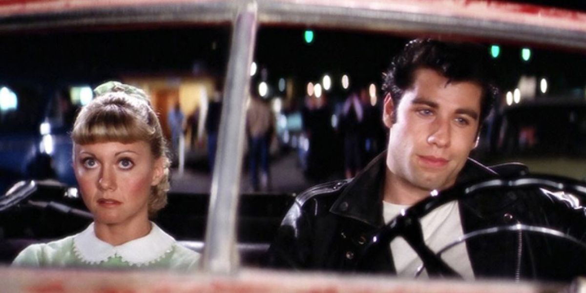 Sandy and Danny at drive in movie in Grease