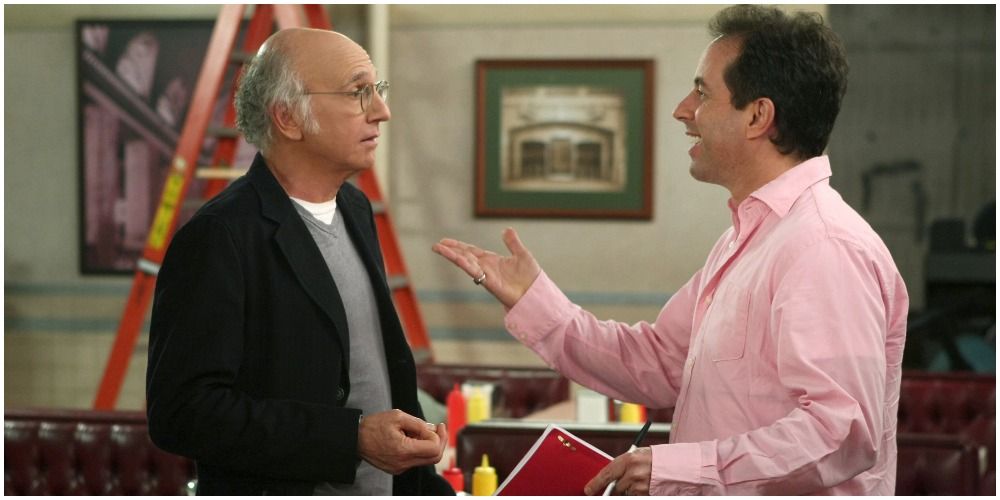 Larry David and Jerry Seinfeld talking
