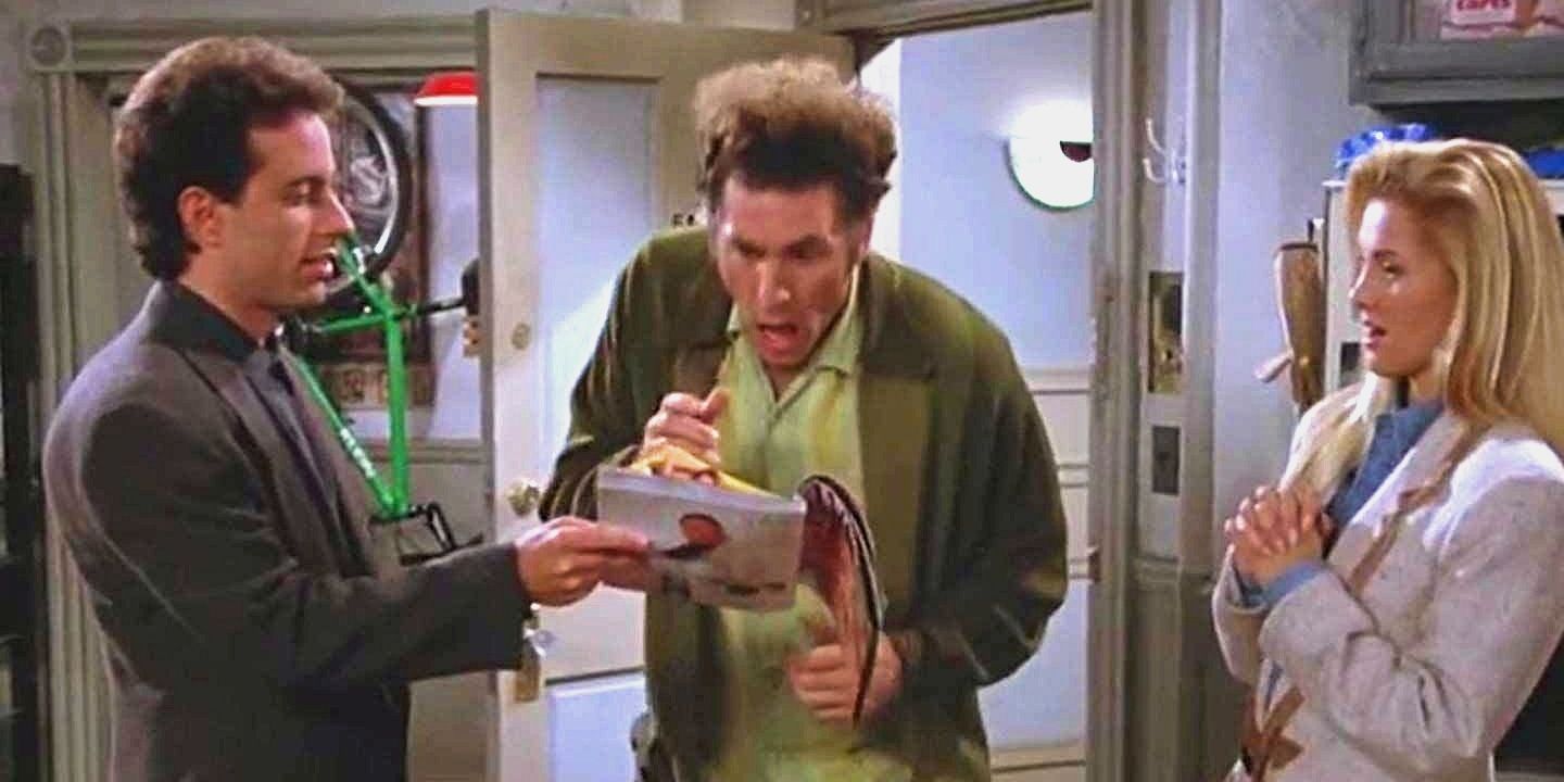 Kramer gawking at a catalogue in Seinfeld - The Pick