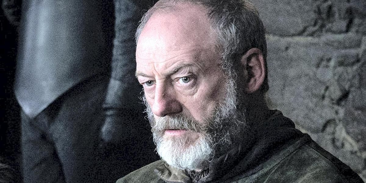 A close up of Davos Seaworth on Game of Thrones