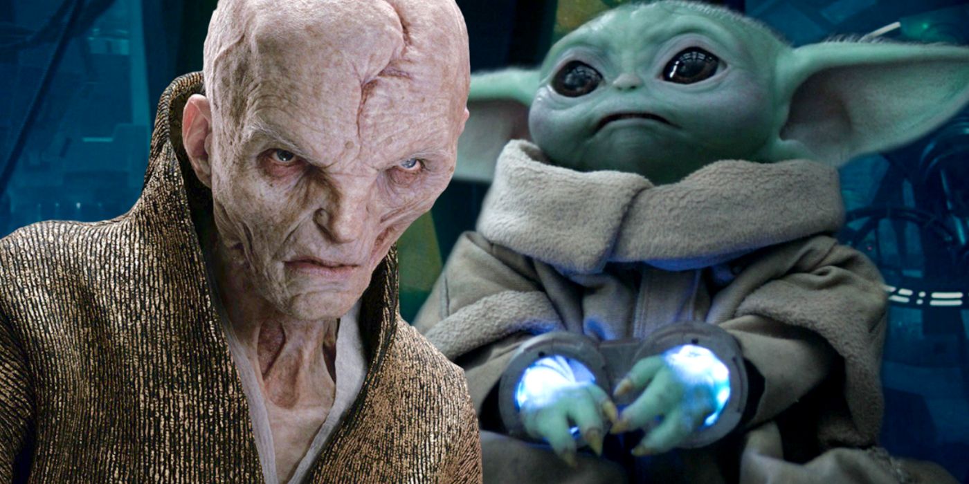 Snoke in Star Wars The Rise of Skywalker and Baby Yoda in The Mandalorian