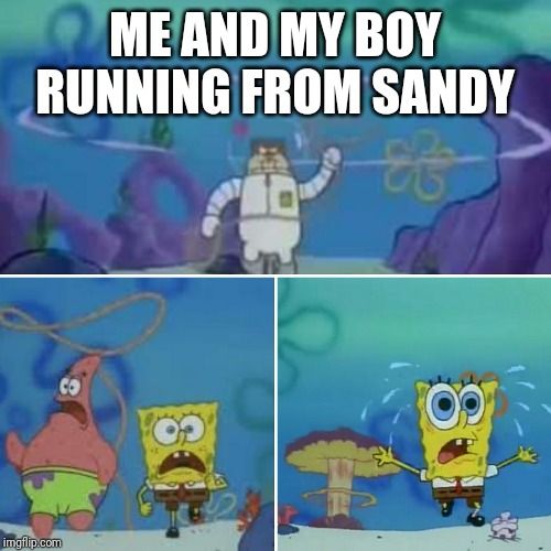 Me and My Boy Running From Sandy Meme SpongeBob SquarePants