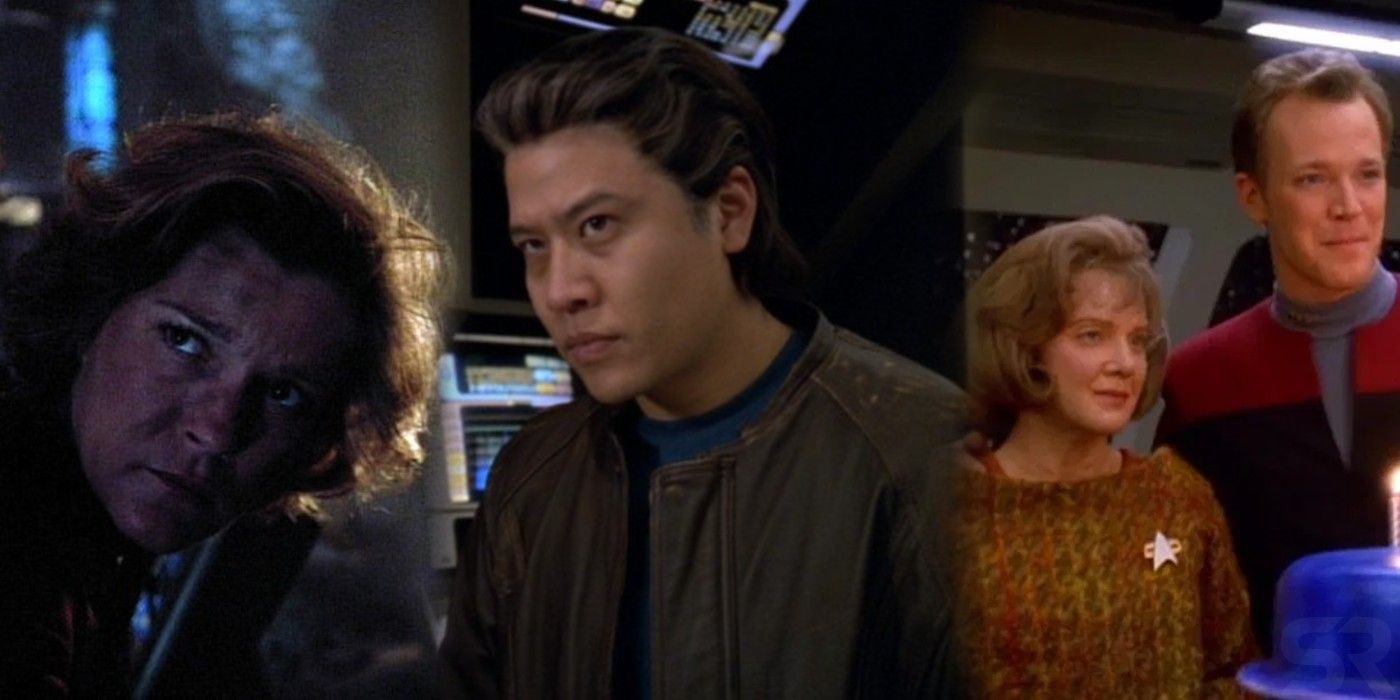 Janeway Kim Kes And Paris From Star Trek Voyager
