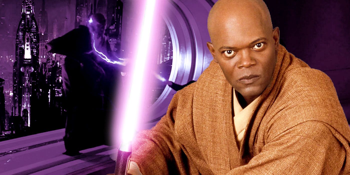 Mace Windu in Star Wars.