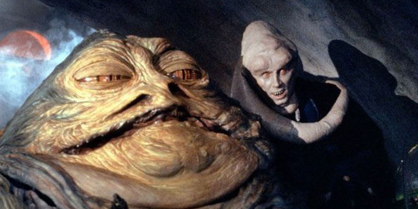 Jabba the Hutt and Bib Fortuna speak in Return of the Jedi