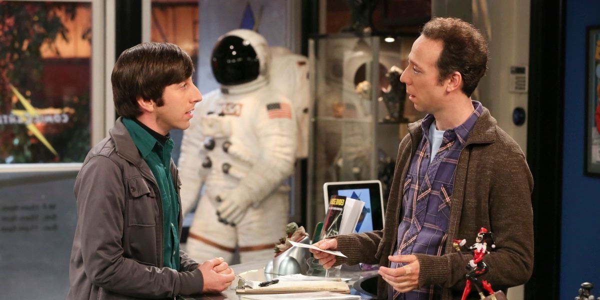 Howard and Stuart talking at the comic book store on The Big Bang Theory 