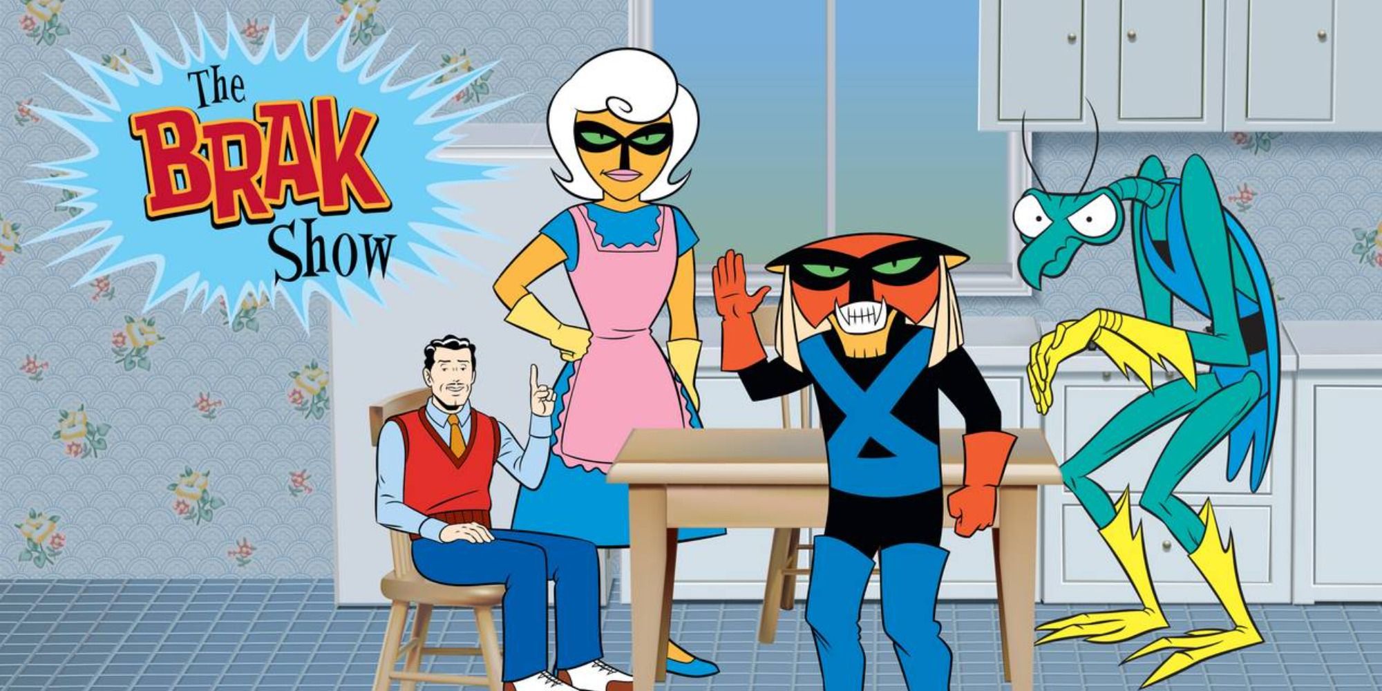 The cast of the Brak Show gather around the kitchen table