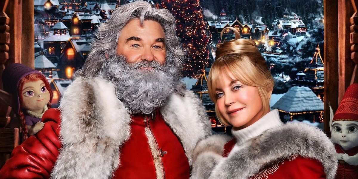 Kurt Russel and Goldie Hawn standing together in The Christmas Chronicles 2