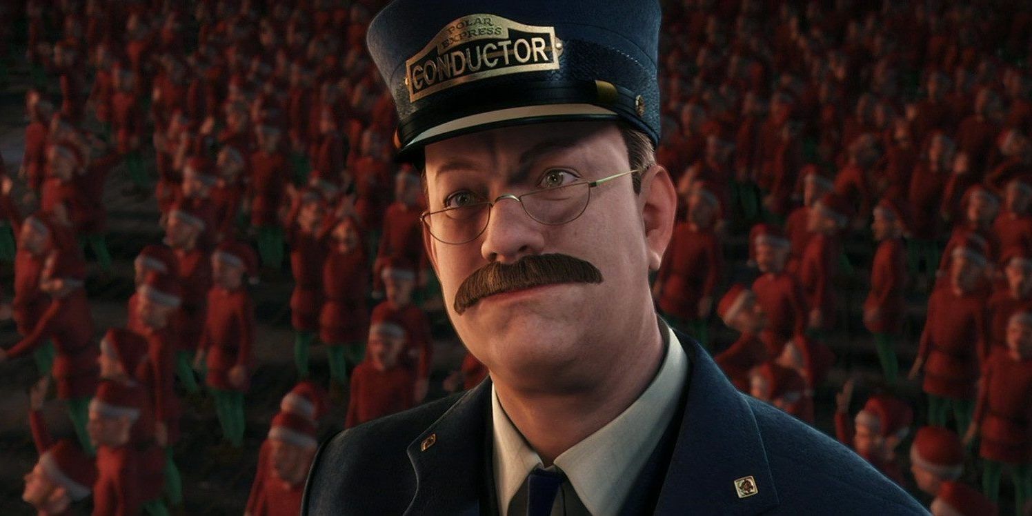 The Conductor with the elves in The Polar Express