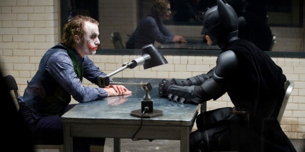 Batman interrogates the Joker in The Dark Knight