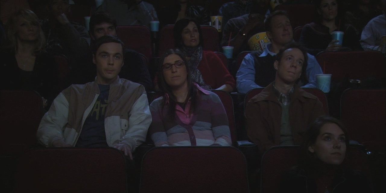 Sheldon and Amy in the movie theater