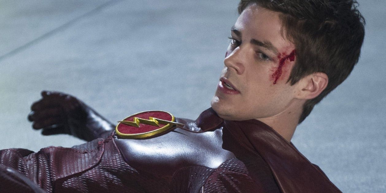 Barry lies on the floor without his mask in The Flash