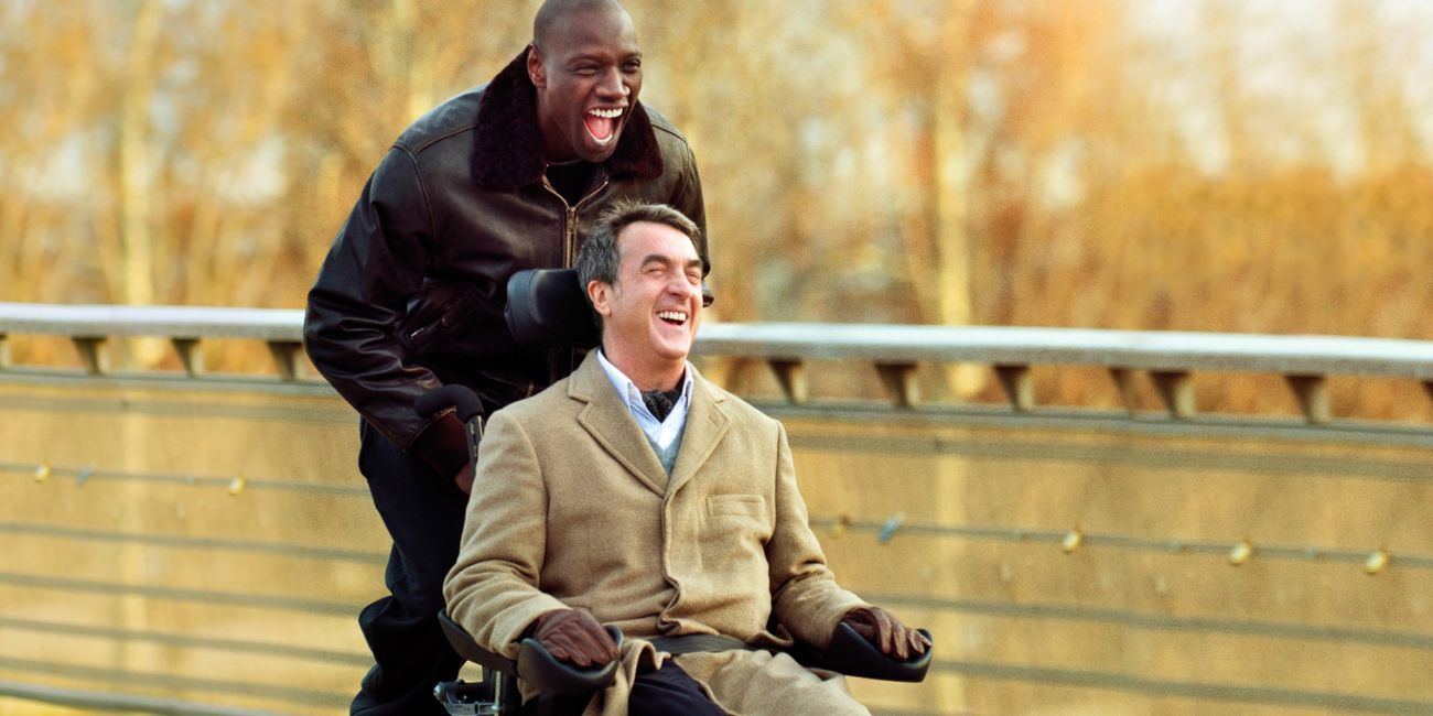 Omar pushes Francois through the park in The Intouchables