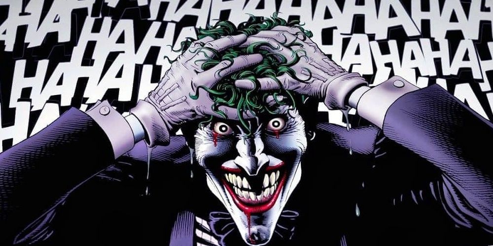 An iconic panel of Joker in Alan Moore's The Killing Joke