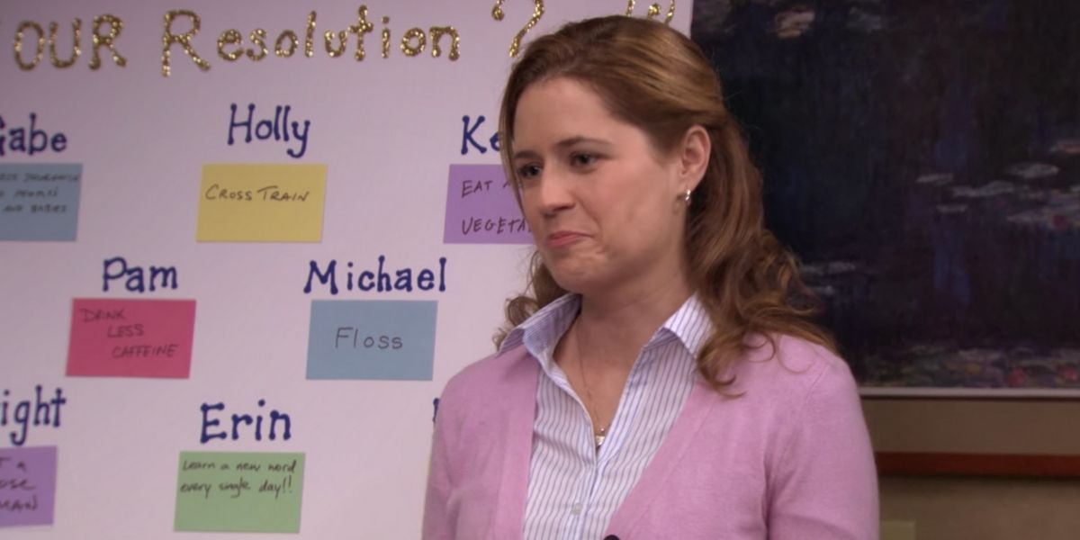 Pam with her Resolution board for the entire office