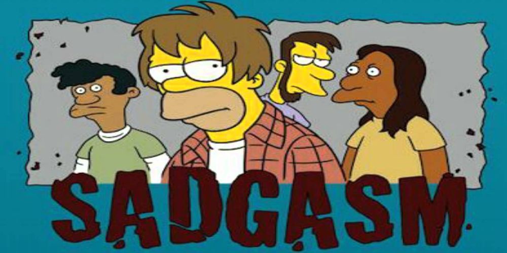 Homer&rsquo;s band Sadgasm in an episode of The Simpsons.