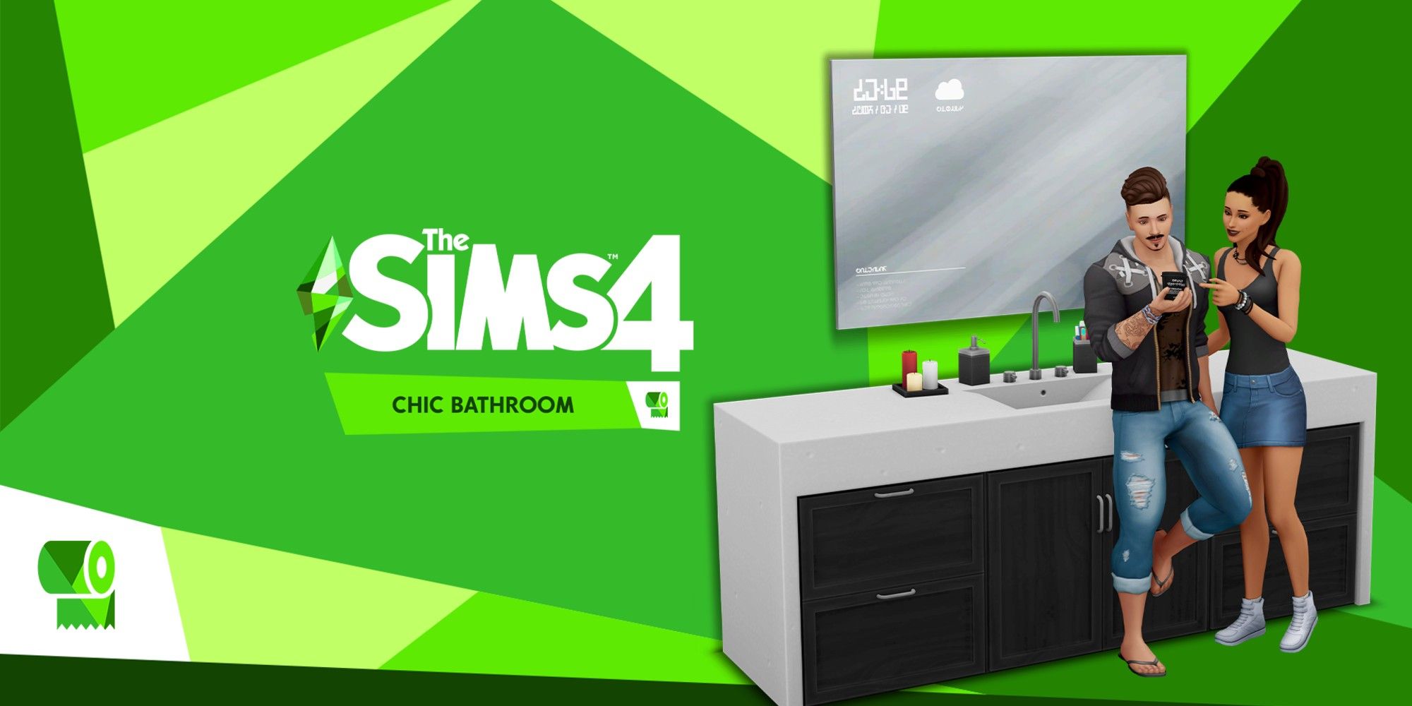 The cover image for The Sims 4 Chic Bathroom Stuff Pack Custom Content by LittleDica