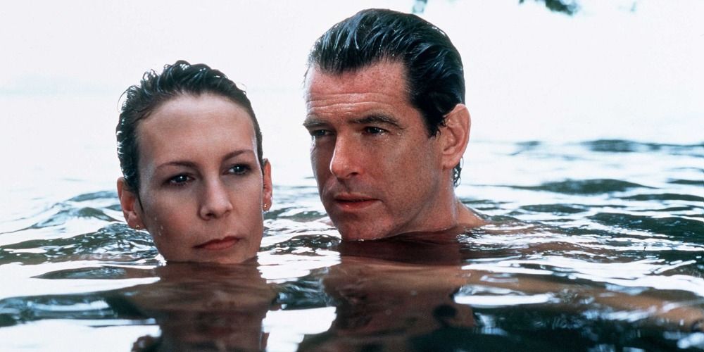 Jamie Lee Curtis and Pierce Brosnan in The Tailor Of Panama (2001)