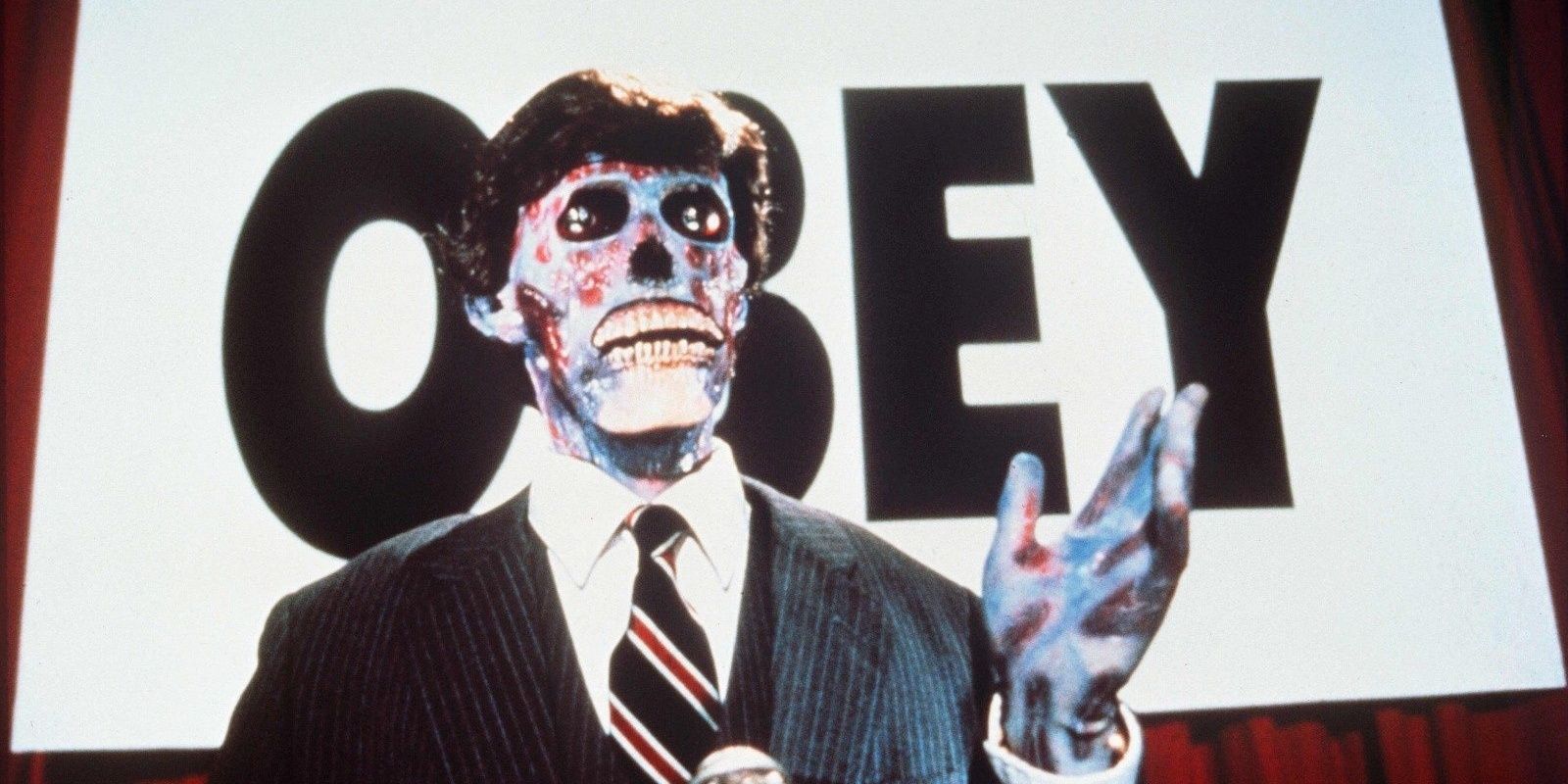 An alien makes a speech in They Live