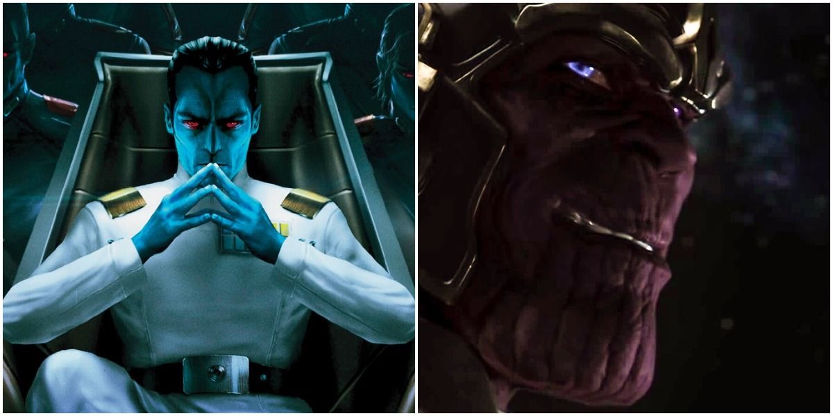 Art for Grand Admiral Thrawn and Thanos in his cameo for The Avengers