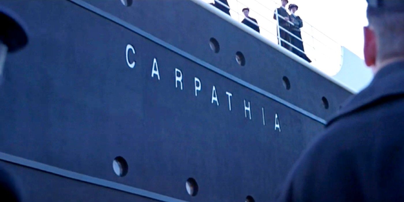The side of the Carpathia in Titanic.