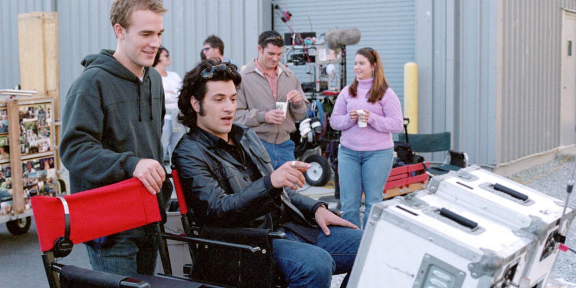 Todd in the director's chair with Dawson behind him in Dawson's Creek