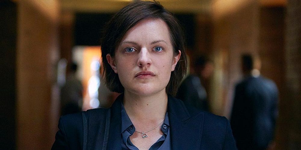 Elisabeth Moss staring at the camera in Top of the Lake