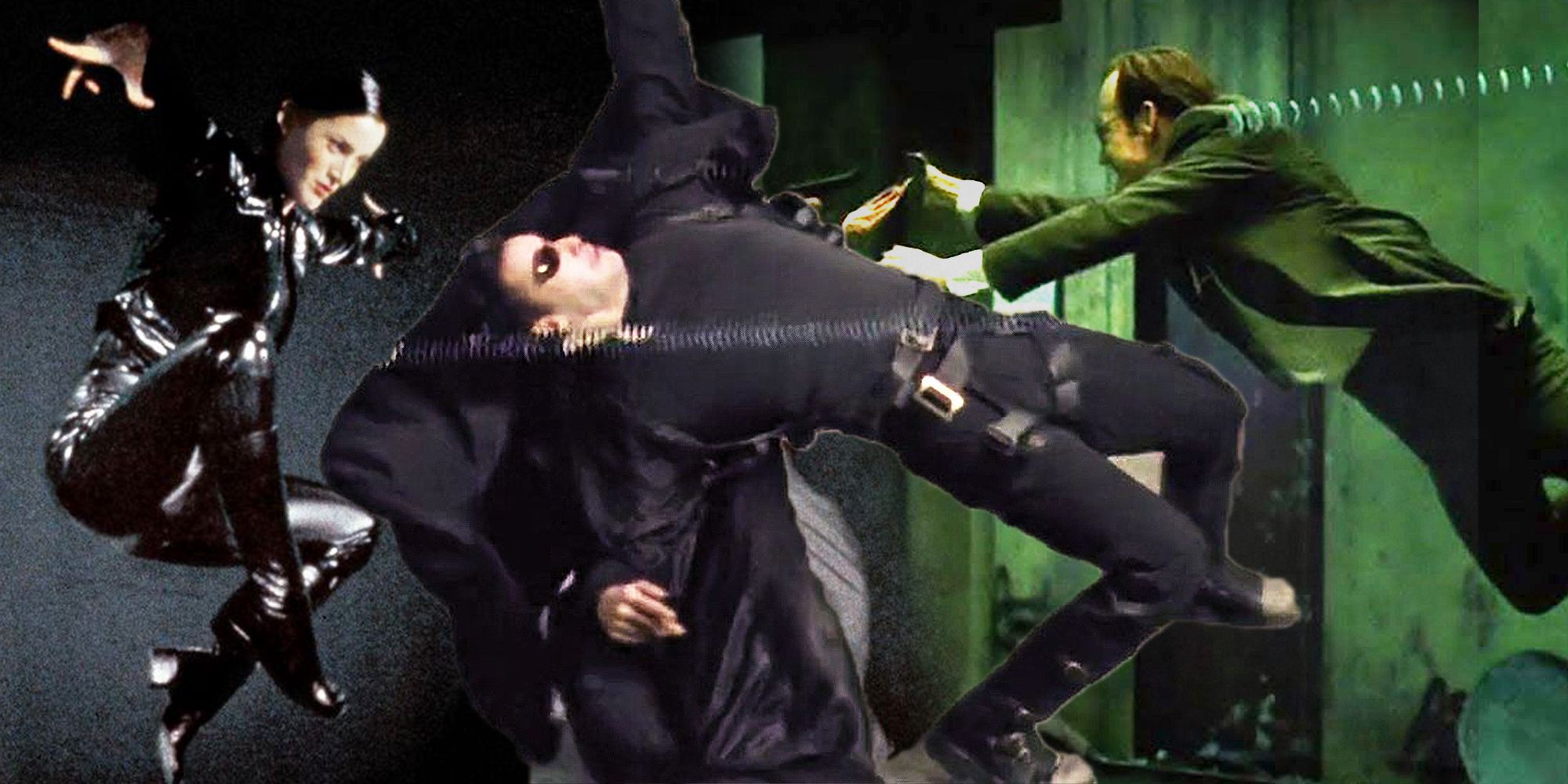 Trinity, Neo, and Agent Smith's Bullet Time Scenes in The Matrix Trilogy